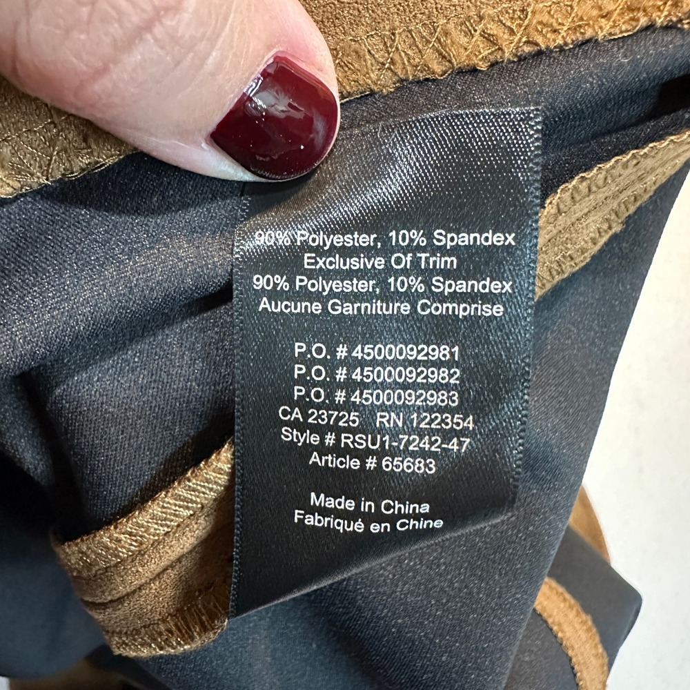 BABATON Aritizia Faux Suede A Line Mini Skirt Tan Brown Size 2 - Picture 4 of 4